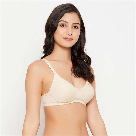 Clovia Non Padded Non Wired Full Cup T Shirt Bra In Nude Colour Cotton Rich 40d Buy Clovia