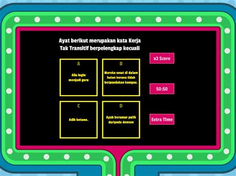 Kata Kerja Tak Transitif Berpelengkap Dan Tanpa Pelengkap Gameshow Quiz