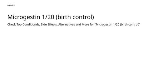 Microgestin 1/20 (birth control) – meds.is