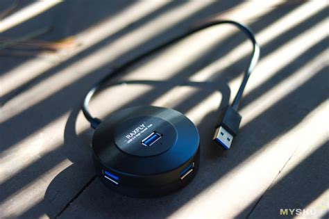 USB Hub с внешним питанием, 4 выходами для флешек и высотой всего 2 ...