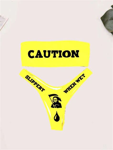 Sexy Girl Unique Devil Printed Skull Off Shoulder High Waist Two Piece Bikini Sets Swimwear