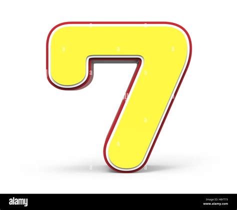 Yellow Number 7 3d Rendering Graphic Isolated On White Background