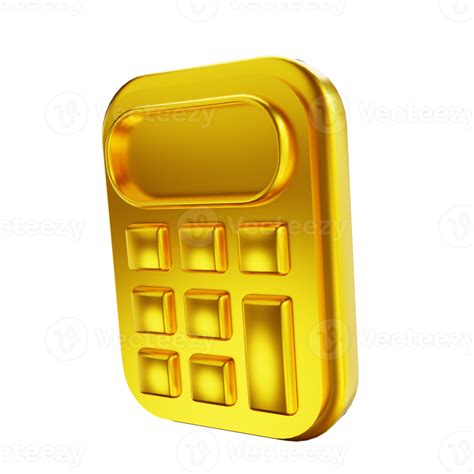 3d Illustration Golden Calculator 10842687 Png