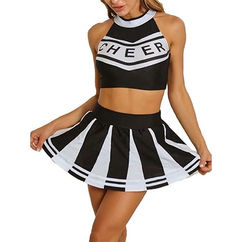 Billionm Womens Cheerleader Costume Uniform Lingerie Cheerleading School Girls Cosplay Clubwear