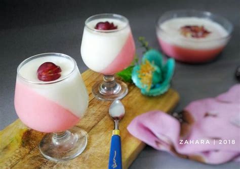 Resep Strawberry Pudding With Vanilla Vla Pr Recookagarlebihjeli Oleh