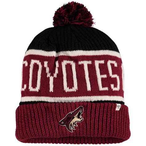 Nhl Arizona Coyotes Calgary Cuffed Knit Hat Black Garnet