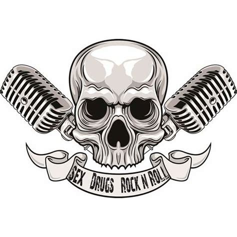 Musik Skull Aufkleber Sex Drugs Rock N Roll