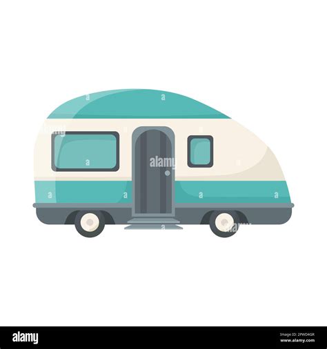 Blue Rv Or House Trailer Cartoon Illustration Stock Vector Image And Art