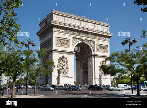 The Arc De Triomphe On The Champs Elysees In Paris France Stock Photo