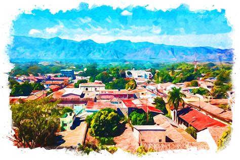 Honduras Tropical Splash Watercolor Graphic by Poster Boutique