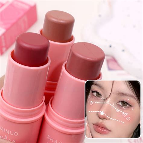 Rose Blusher Stick Cream Smooth Cheek Tint Monochrome Nude Blush