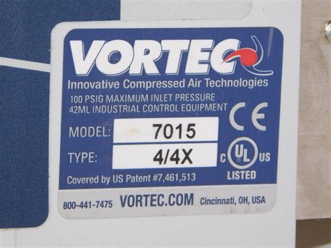 Vortex A C Vortec 7015 4 4X Enclosure Cooler 900 BTU HR 264 Watt Module