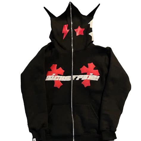 Y2K fermuarlı kapüşonlu kıyafet Embroidery nakış hoodie kadın yüksek