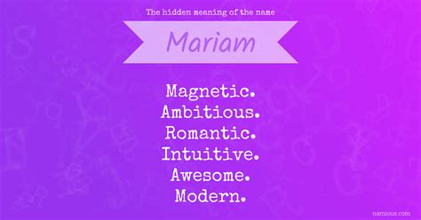 hidden meaning    mariam namious