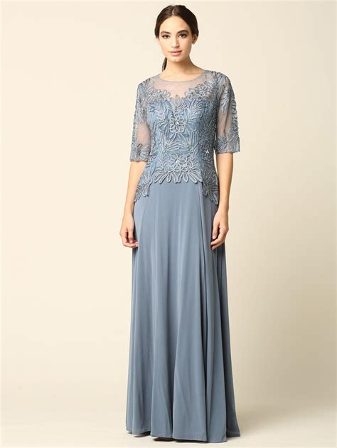 Hunter Green Long Mother of the Bride Formal Embroidered Dress - Mother