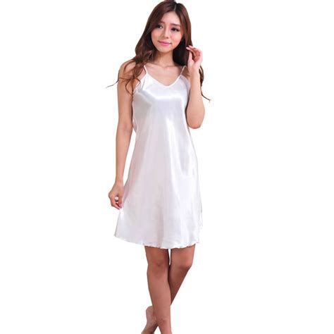 Women S Satin Full Slip Dress Spaghetti Strap Nightdress Lingerie Chemise Nightgown Walmart