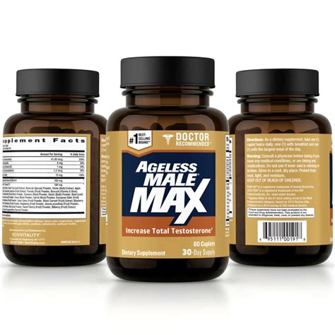 Ageless Male Max Testosterone Booster By New Vitality 60 Caplets