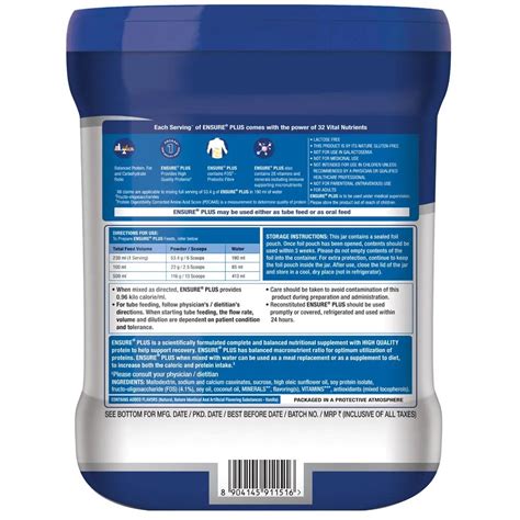 Ensure Plus Powder Nutrition Facts Besto Blog
