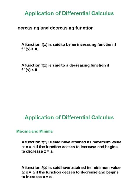 Application of Differential Calculus | PDF | Maxima And Minima | Profit ...