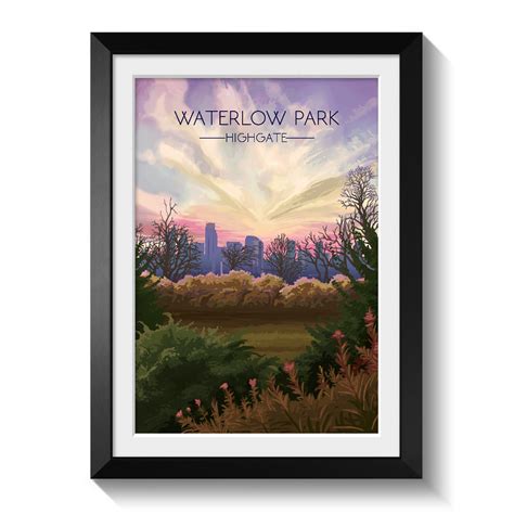 Waterlow Park Highgate London Travel Poster – Bucket List Prints