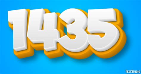 1435 Text Effect and Logo Design Number