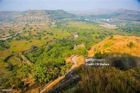 View From Top Of Daulatabad Fort Aurangabad Maharashtra India High Res
