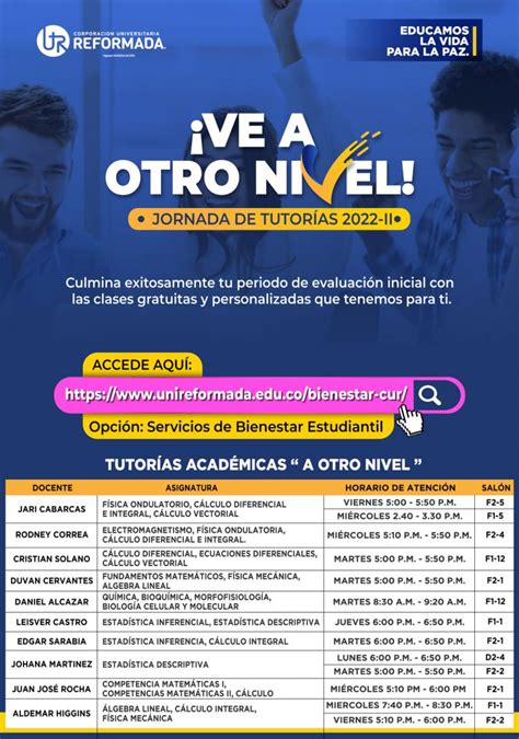 Tutorías académicas Corporación Universitaria Reformada