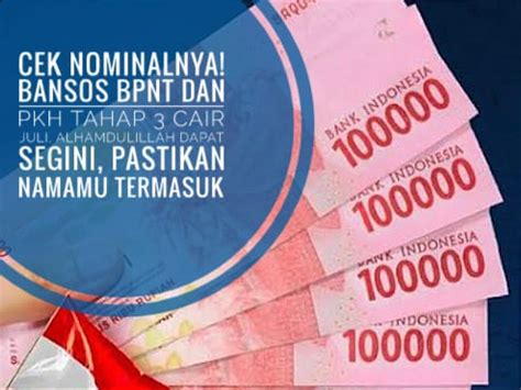 Cek Nominalnya Bansos Bpnt Dan Pkh Tahap Cair Juli Alhamdulillah