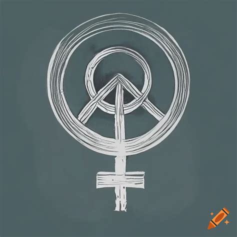 Grayscale minimalistic forearm tattoo of female gender symbol and peace ...