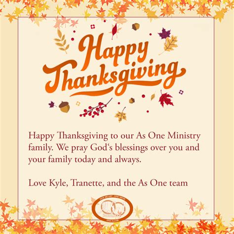 Happy Thanksgiving Family! – As One Ministry