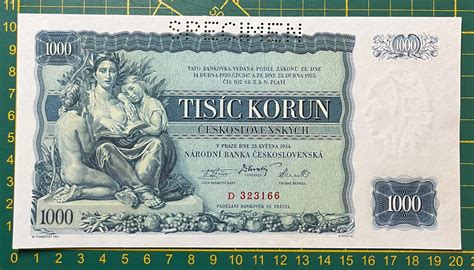 ČSR I. - 1000 KČS 1934 SPECIMEN | Aukro