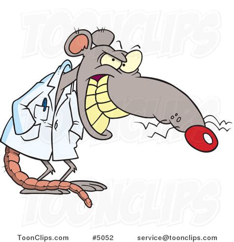 Cartoon Grinning Lab Rat 5052 By Ron Leishman