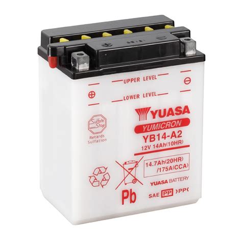 BATTERIE 12V 14 Ah YB14 A2 YUASA YUMICRON AVEC ENTRETIEN