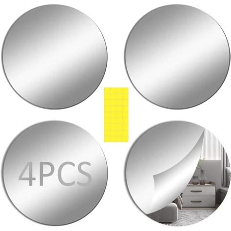 Pcs Miroirs Muraux Adhesif Miroir Cercle Cm Miroir Plastique