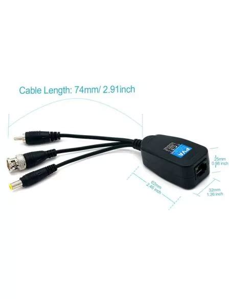 Balun Vidéo Bnc à Rj45 Émetteur Récepteur Hd