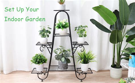 Amazon Unho Tier Metal Plant Stand Potted Flower Planter