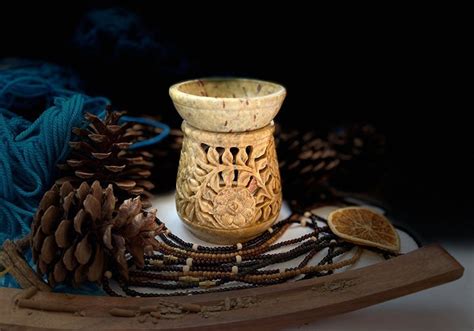 Купить Аромалампа для эфирных масел из камня 10х7.5х7.5 см Индия (арт ...