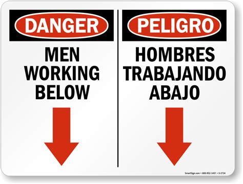 Men Working Above Signs | Workers Overhead Signs