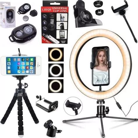 Kit Blogueira Ring Light Luz Led Acess Rios P Celular Parcelamento