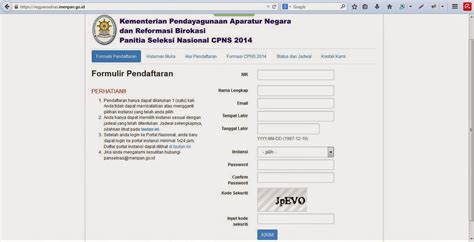 Upt Tk And Sd Kec Ngadirojo Formulir Pendaftar Asn Cpns Dan Cara