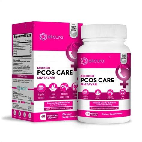 Herbal Capsules Pcos Care Elicura Pcos Care For Women 60 Veg