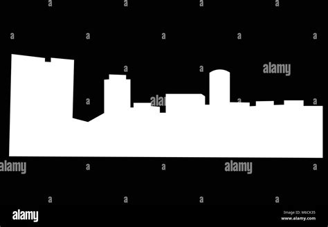 White Fort Worth Skyline Silhouette On Black Background Stock Vector