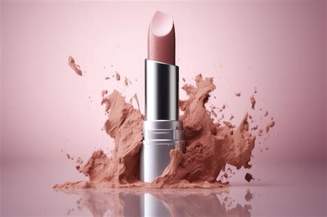 Premium Ai Image Smear Of Nude Lipstick On Surface