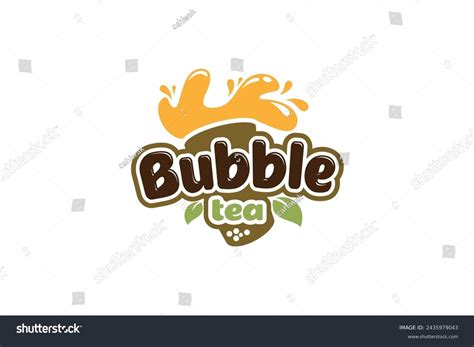 Bubble Tea Logo Combination Glass Drink Stock Vector Royalty Free