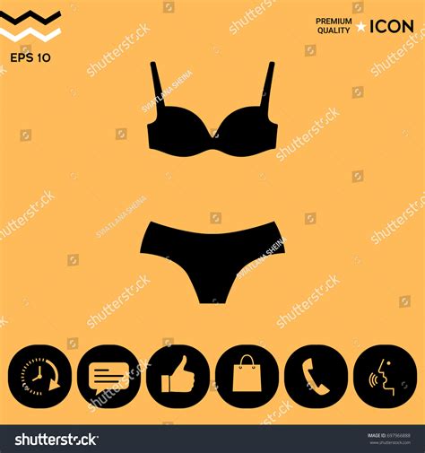 Set Lingerie Swimsuit Twopiece Bikini Silhouette Stock Vector Royalty Free 697966888