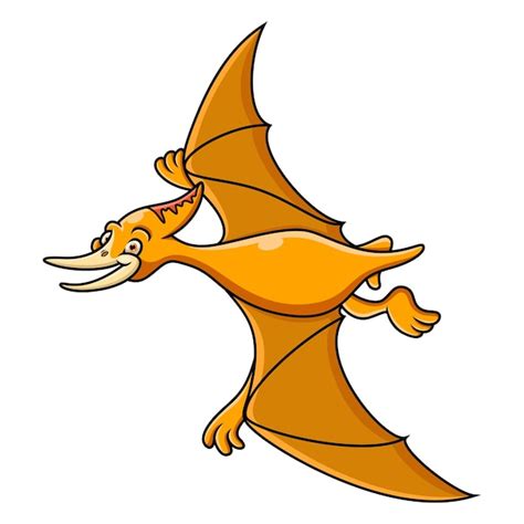 Premium Vector Cartoon Funny Pterodactyl On White Background