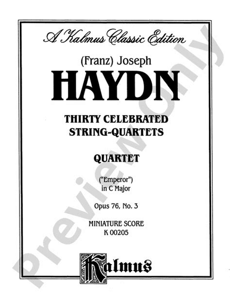 Haydn String Quartet No 77 In C Major Op 76 No 3 String Quartet