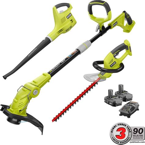 Ryobi ONE 18 Volt Lithium Ion Cordless Trimmer Blower Hedge Combo Kit