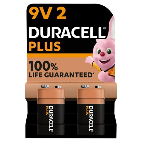 Duracell Plus 9v Alkaline Batteries Pack Of 2 My Supermarket Compare