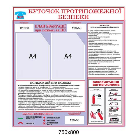 Купить Стенд Уголок противопожарной безопасности (2 кармана А4) артикул ...